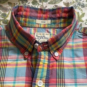 Jcrew multicolored Madras button down shirt